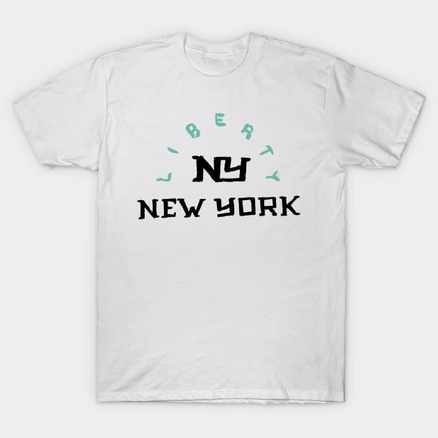 New York libeeerty 07 T-Shirt by Very Simple Graph